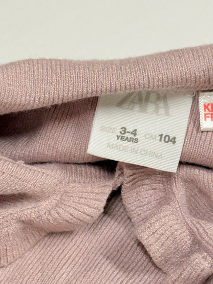 Zara Pink Ruffle Knit Sweater 3-4Y