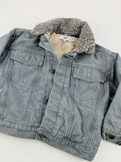 DKNY Denim Sherpa Collar Jacket Size 3