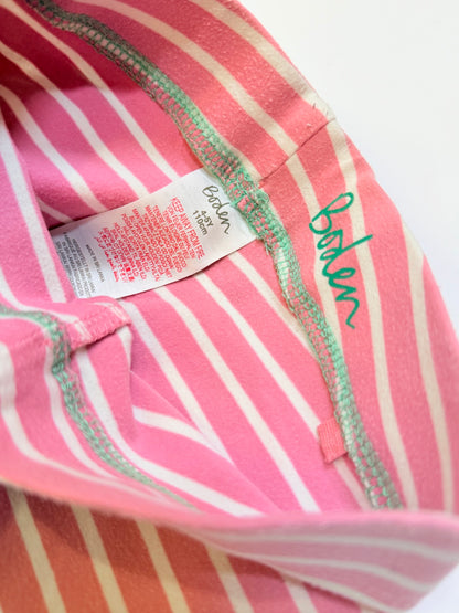 Boden Pink Stripe Leggings 4-5Y