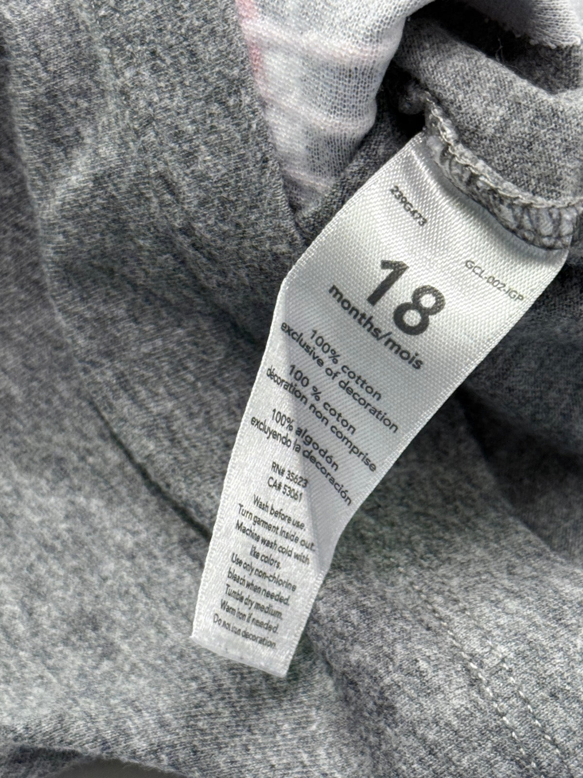 Carter's Gray Bunny Graphic Tee 18m