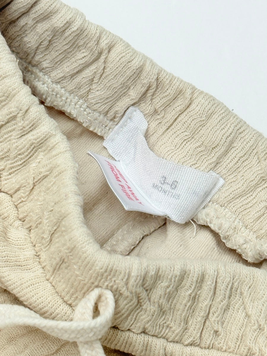 Zara Beige Cotton Drawstring Baby Pants 0-3M