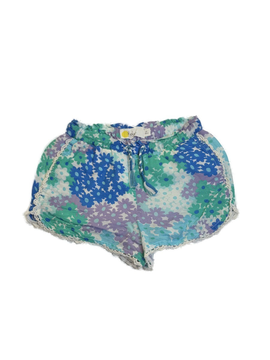 Mini Boden Floral Lace Trim Shorts 3Y