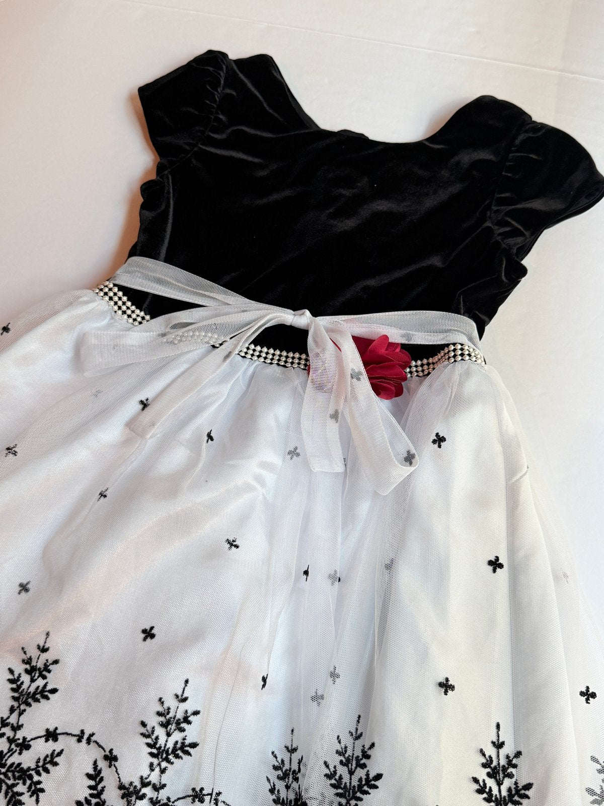 Jona Michelle Black Velvet Tulle Dress Size 10