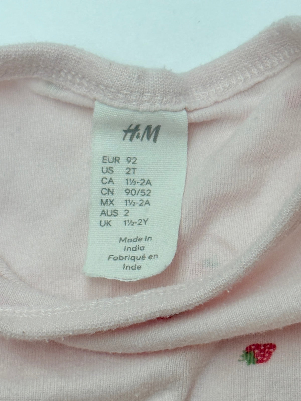 H&M Strawberry Print Bodysuit 2T