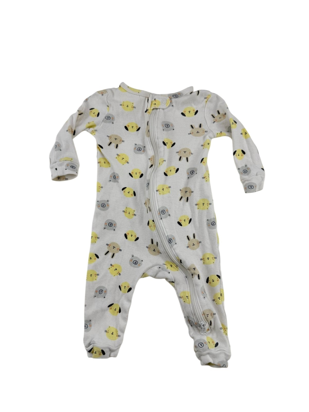 Joe Fresh Animal Print Zip Pajamas 0-3M