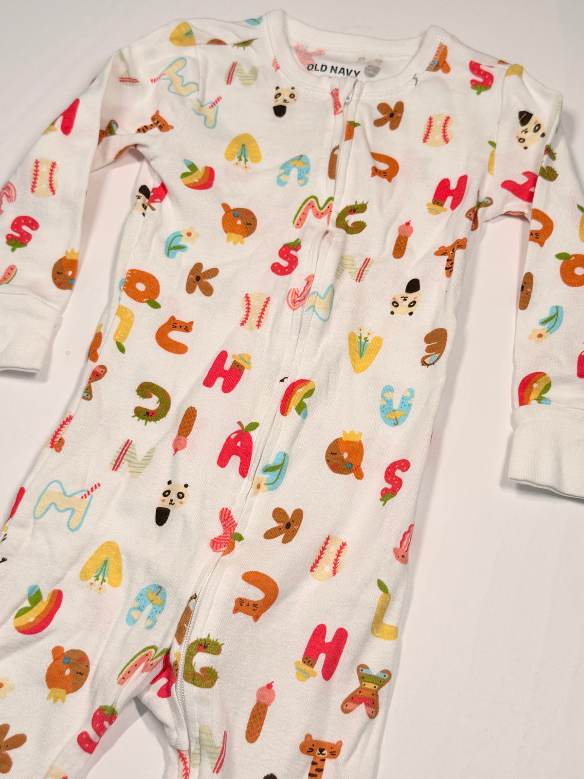Old Navy Alphabet Print Footed Pajamas 2T
