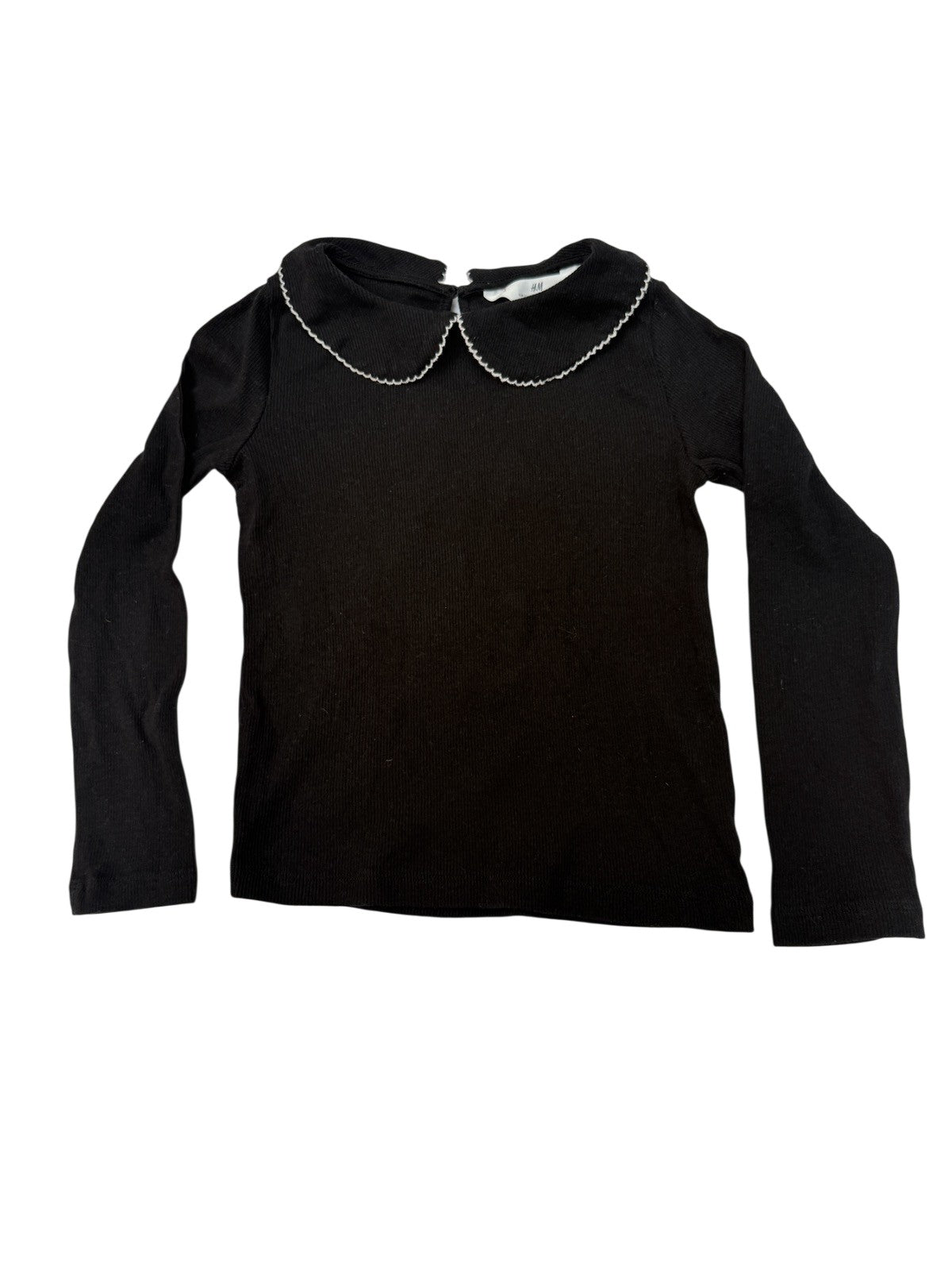 H&M Peter Pan Collar Ribbed Top Size 6-8Y