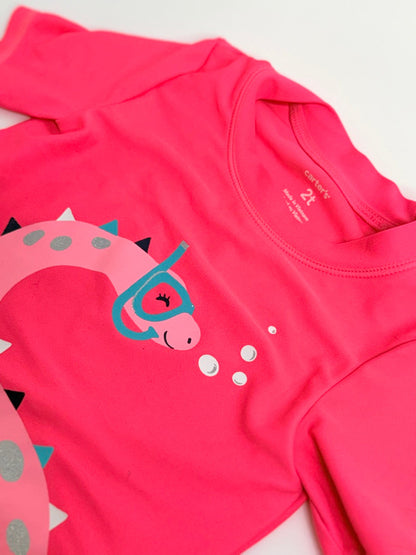 Carter's Pink Dinosaur Rashguard 2T