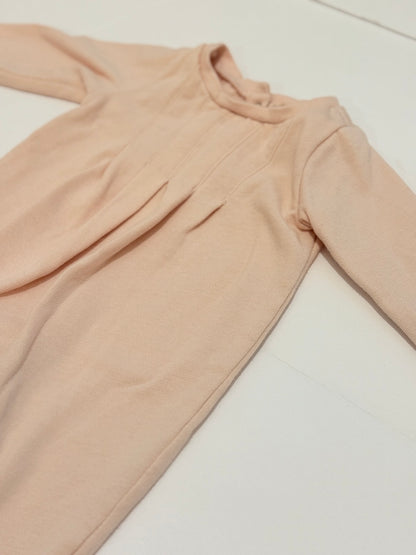Pink Baby Romper Long Sleeve Pintuck 3-6m