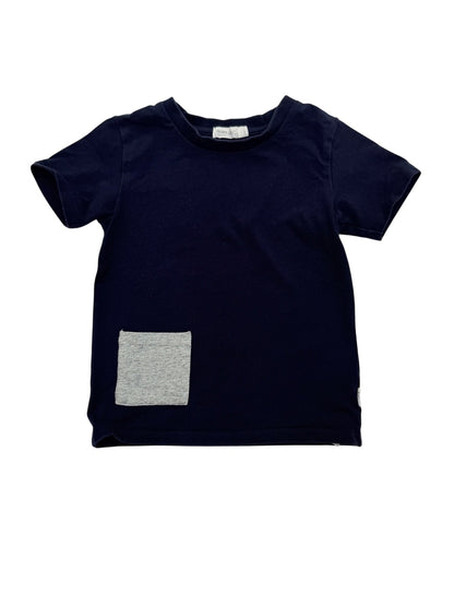 Miles Navy T-Shirt Grey Pocket Size 3