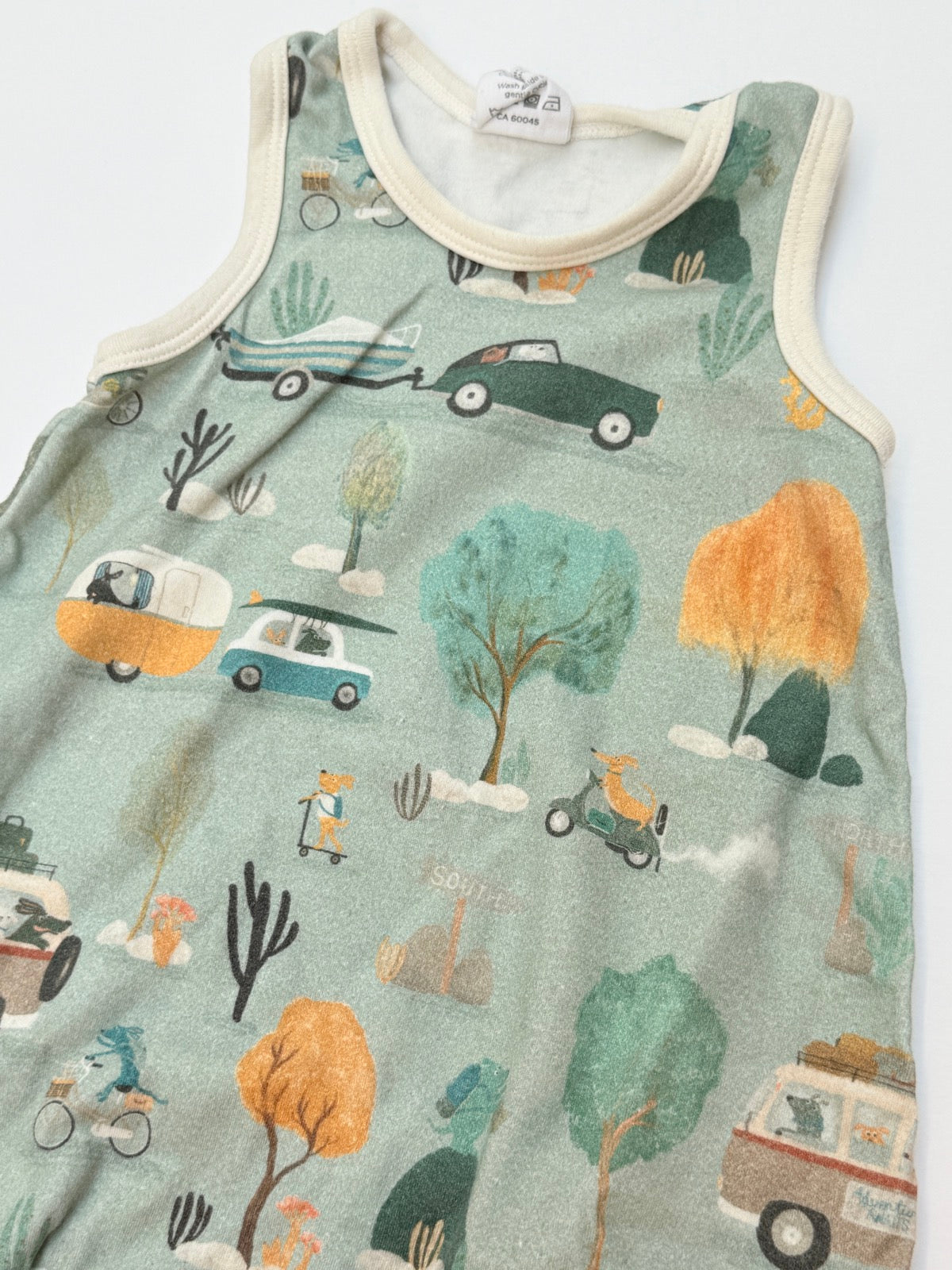 Olive + Me Handmade Adventure Print Romper 6-12M