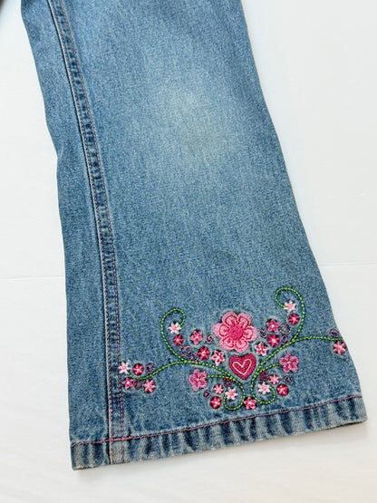 Cherokee Floral Embroidered Bootcut Jeans Size S