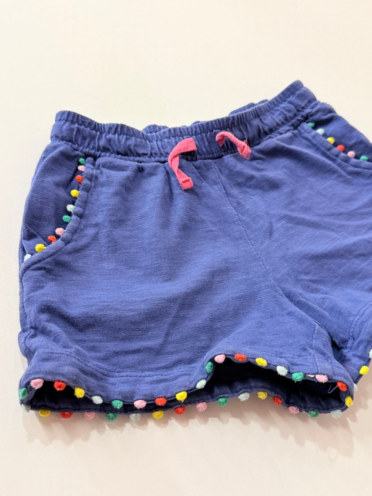 Boden Pom Pom Trim Shorts Girls 4Y