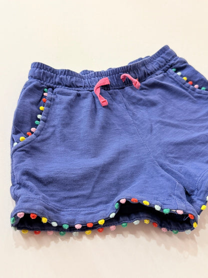 Boden Pom Pom Trim Shorts Girls 4Y