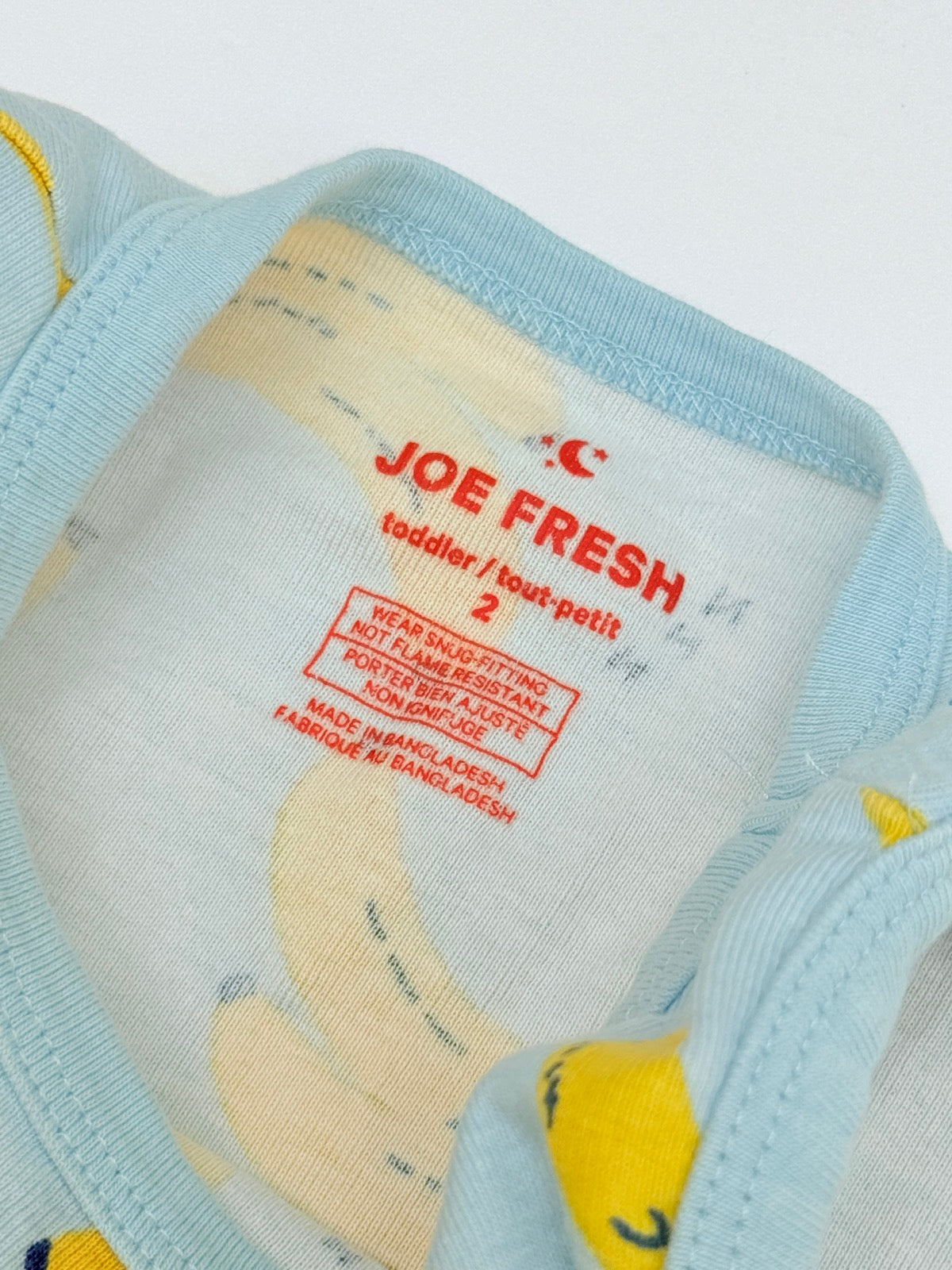 Joe Fresh Banana Print Pajama Set Size 2T