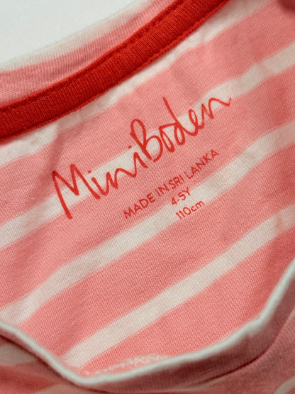 Mini Boden Bunny Heart Stripe Top 4-5Y