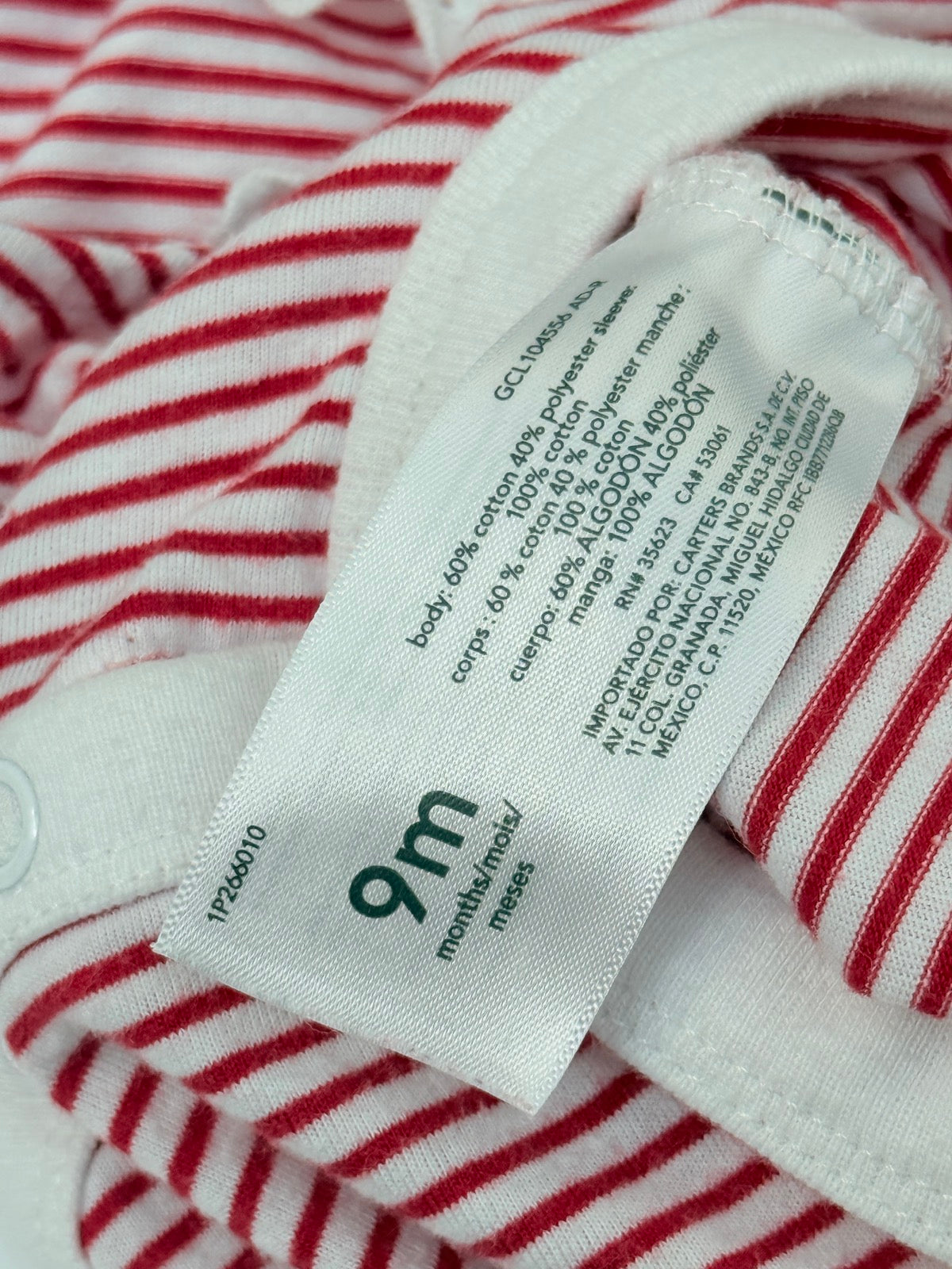 OshKosh B'gosh Striped Lace Flutter Bodysuit 9m