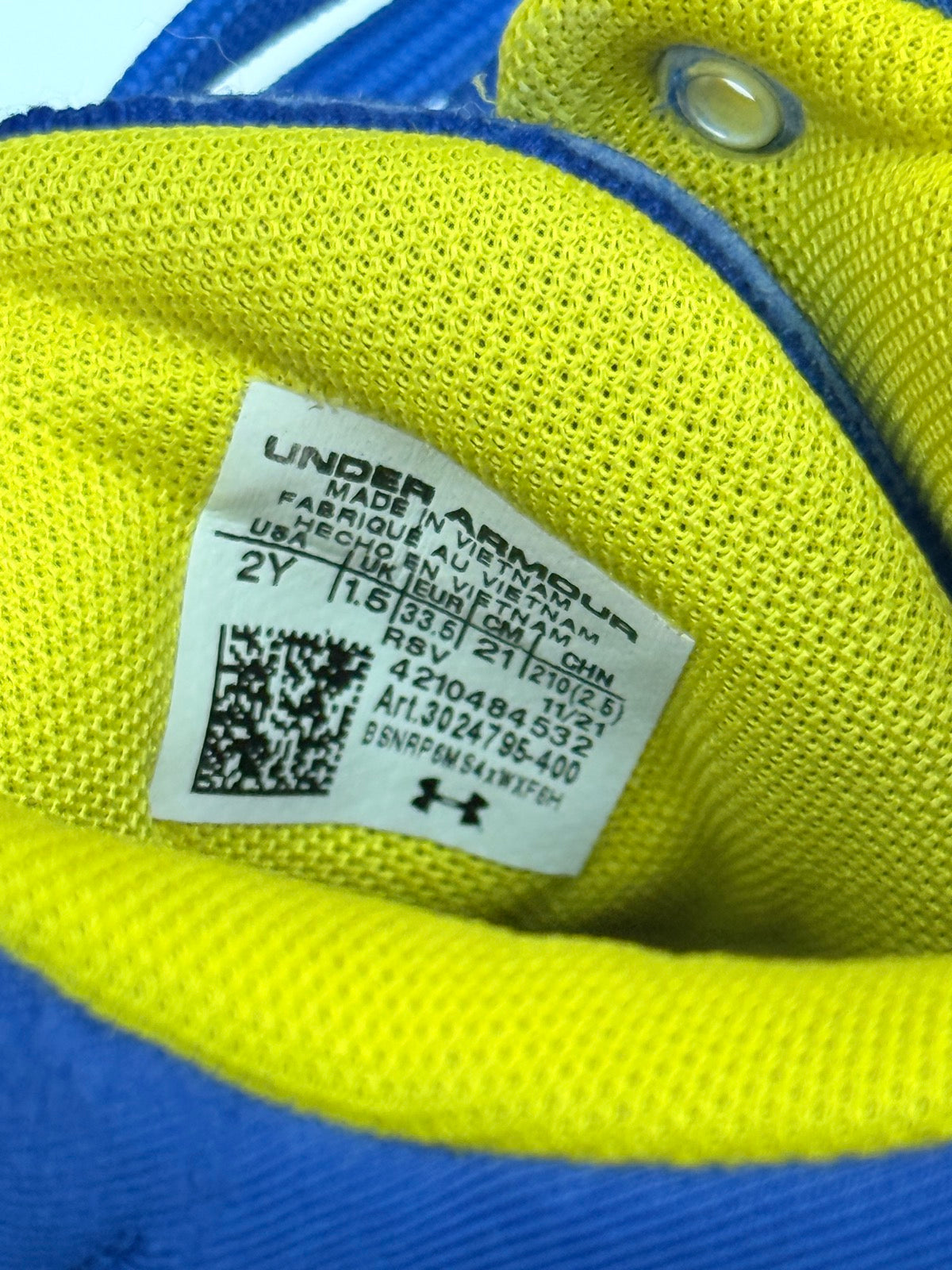 Under Armour Blue Basketball Shoes Size 2Y