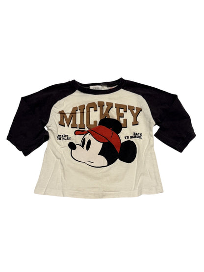 Zara Mickey Mouse Raglan Top 12-18m