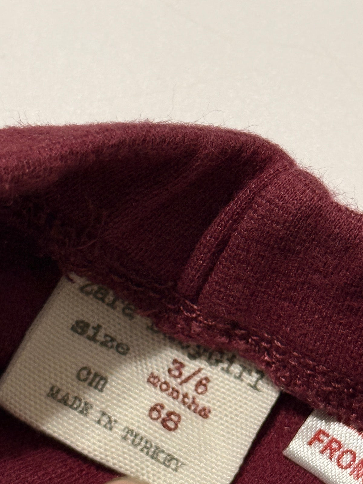 Zara Baby Girl Burgundy Leggings 3-6M