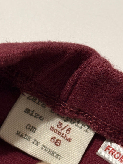 Zara Baby Girl Burgundy Leggings 3-6M