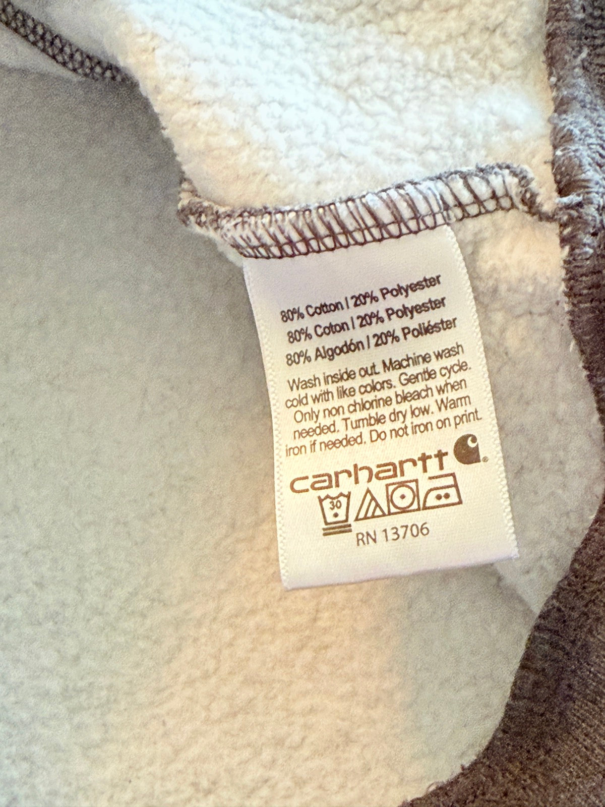 Carhartt Gray Hoodie Size 5