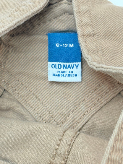 Old Navy Khaki Twill Overalls 6-12M