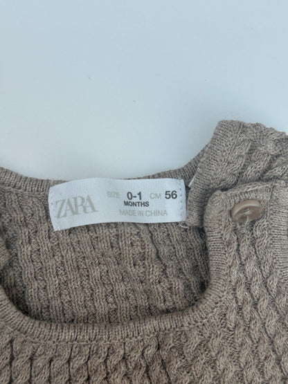 Zara Cable Knit Overalls 0-3M