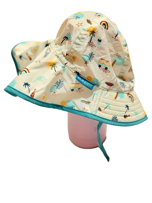 Sunday Afternoons Beach Print Sun Hat 6-12m