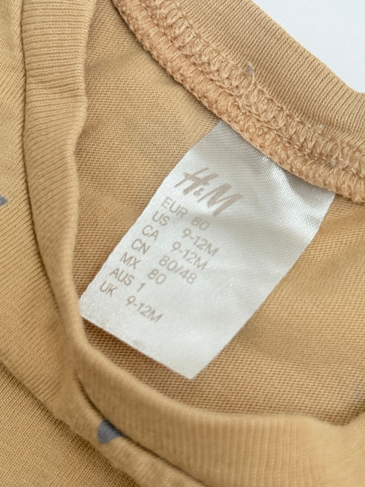 H&M Star Print Long Sleeve Top 9-12M