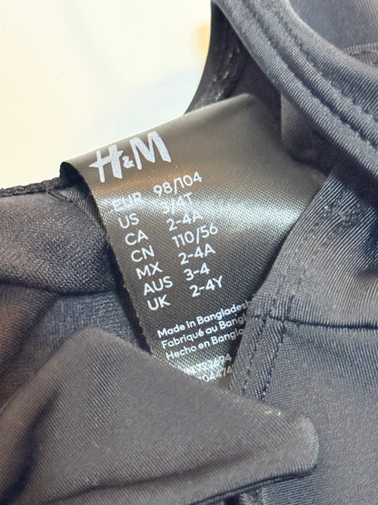 H&M Black Tie-Shoulder One-Piece Swimsuit 2-4T