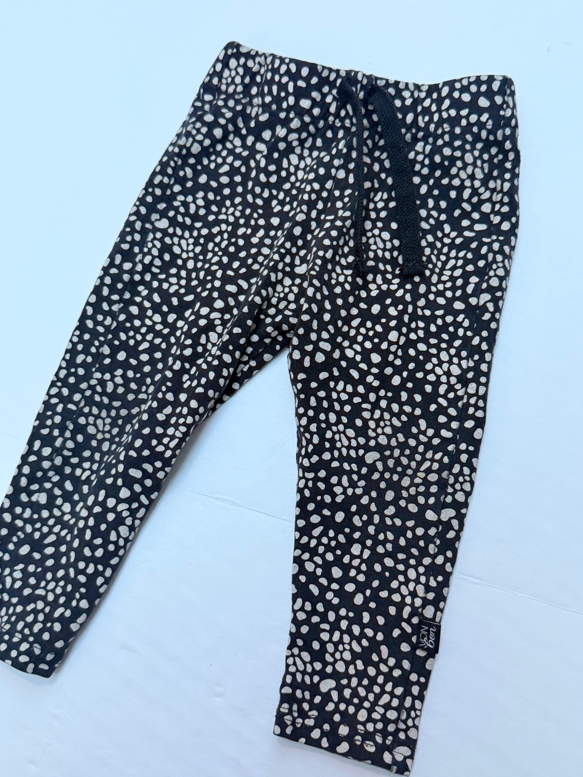 VonBon Black Spotted Jogger Pants 12-18M