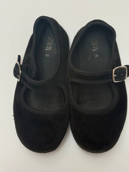 Zara Black Velvet Mary Jane Shoes Size 9