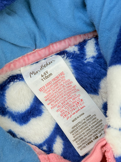 Mini Boden Floral Fleece Hooded Onesie 4-5Y