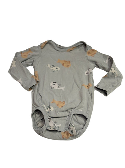 H&M Grey Seal Print Bodysuit 9M