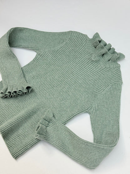 Next Mint Green Ruffle Knit Sweater 3yrs