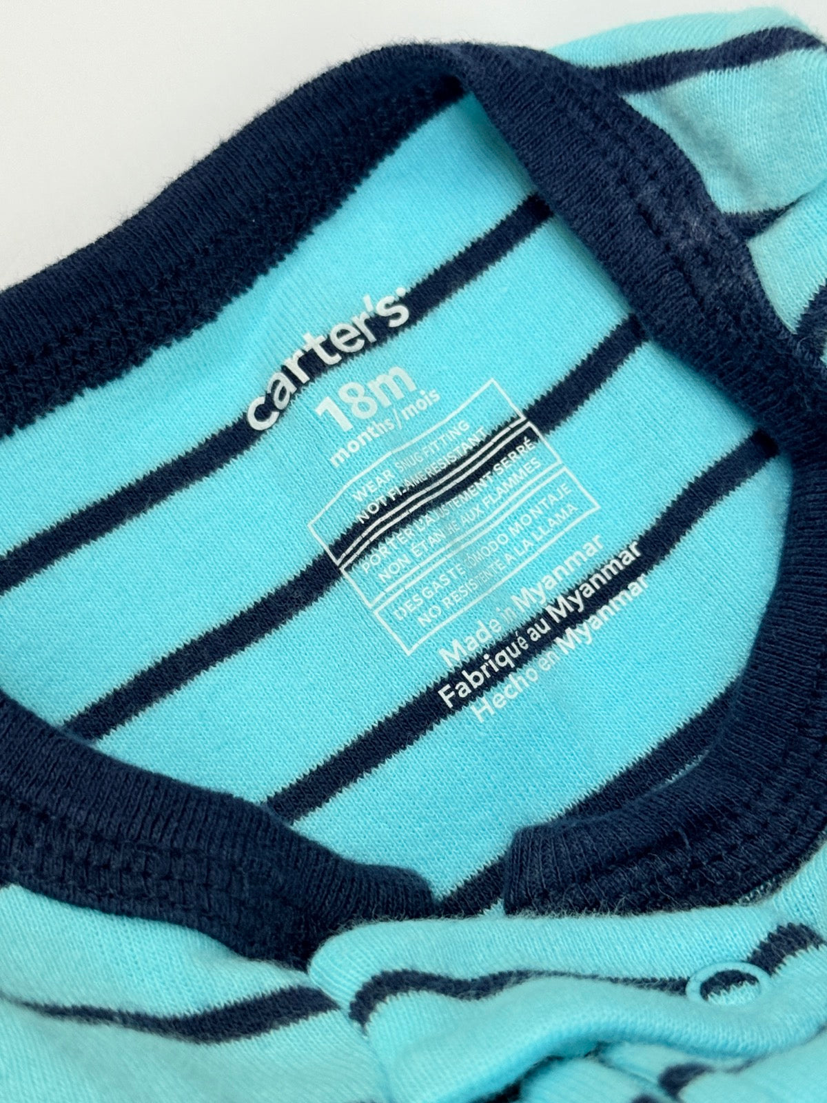 Carter's Whale Striped Footed Sleeper 18m