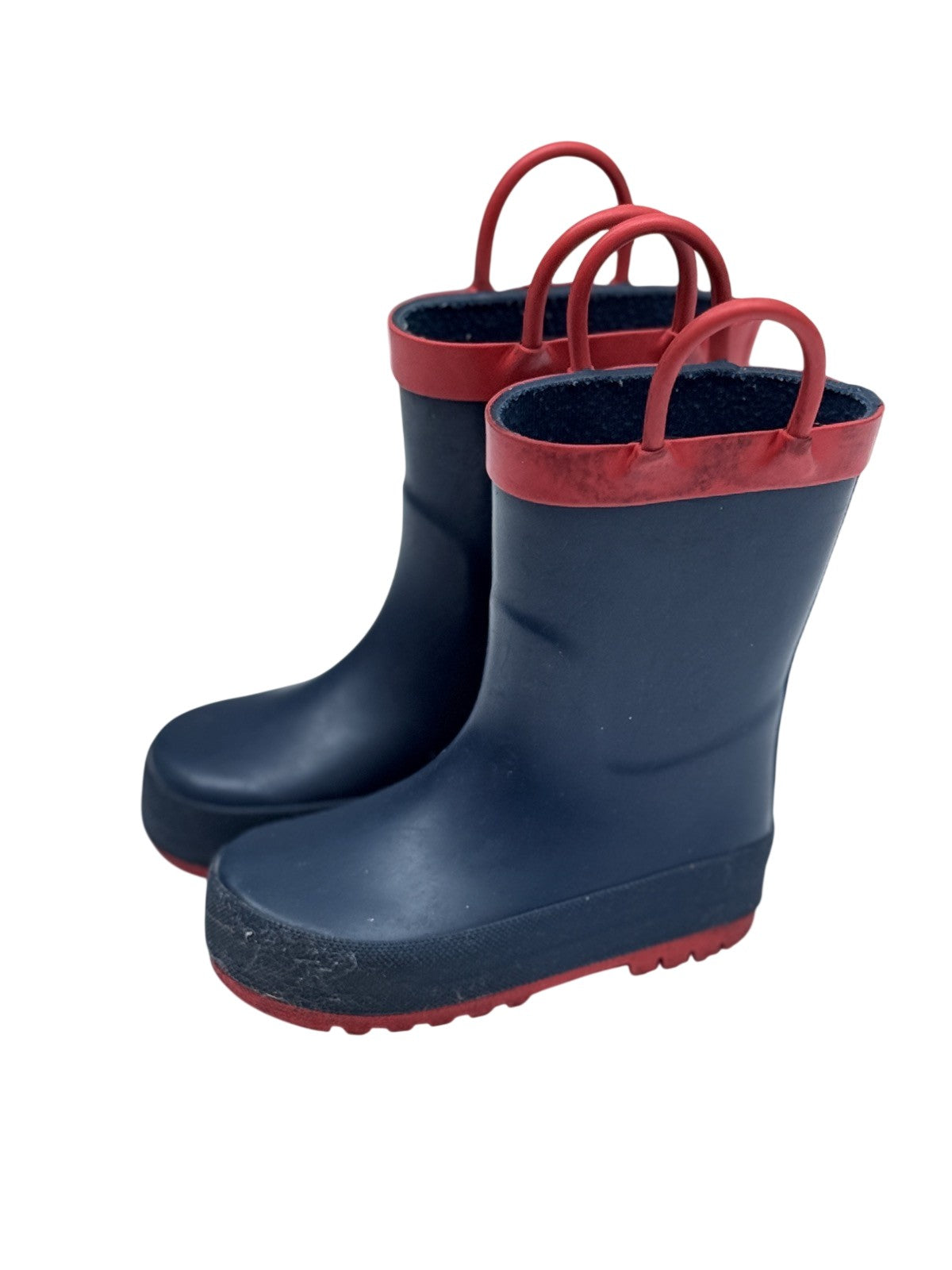 Joe Fresh Children's Navy Red Rubber Rain Boots Size 7