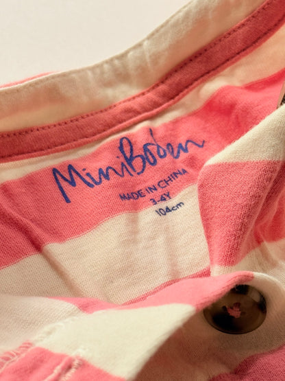 Mini Boden Striped Button Dress 3-4Y