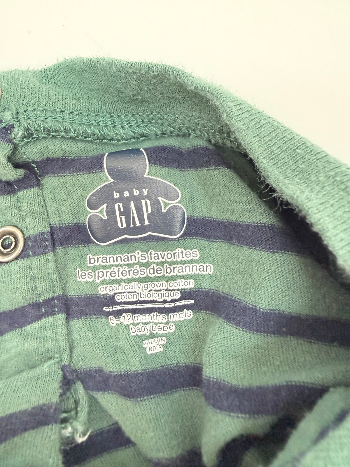 Baby Gap Striped Pocket Long Sleeve Shirt 6-12M