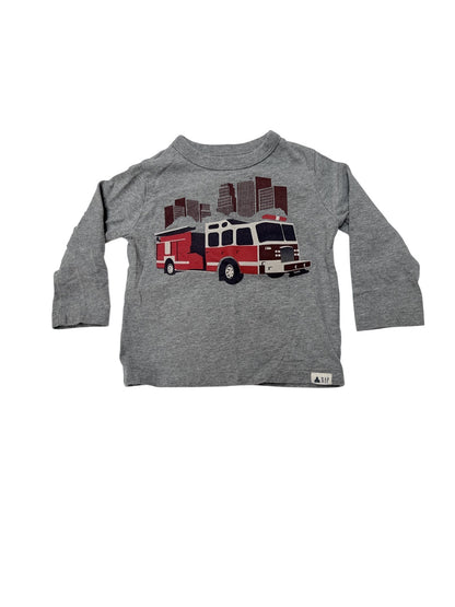 Gap Fire Truck Long Sleeve T-Shirt 12-18M