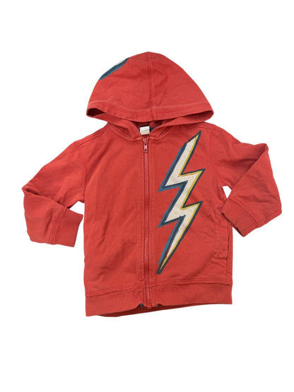Tea Collection Lightning Bolt Red Zip Hoodie 3T
