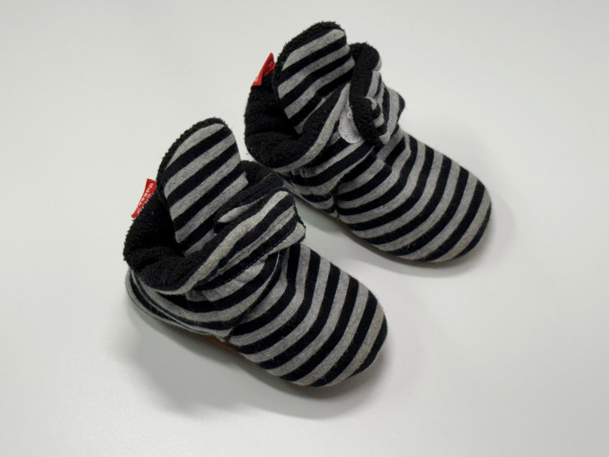Chaussons Bébé Myggrpp Rayés Noir Gris