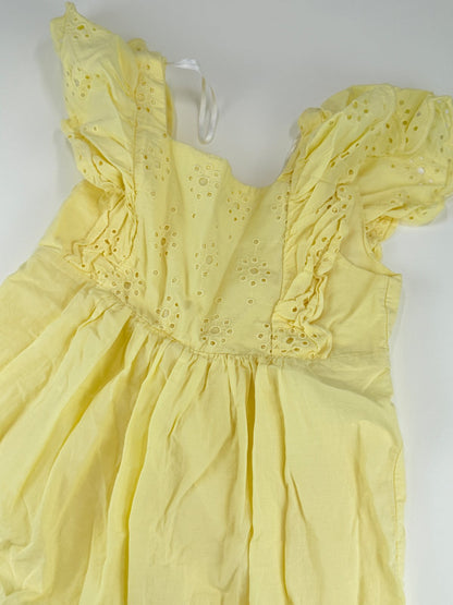H&M Yellow Eyelet Ruffle Dress Size 7-8Y