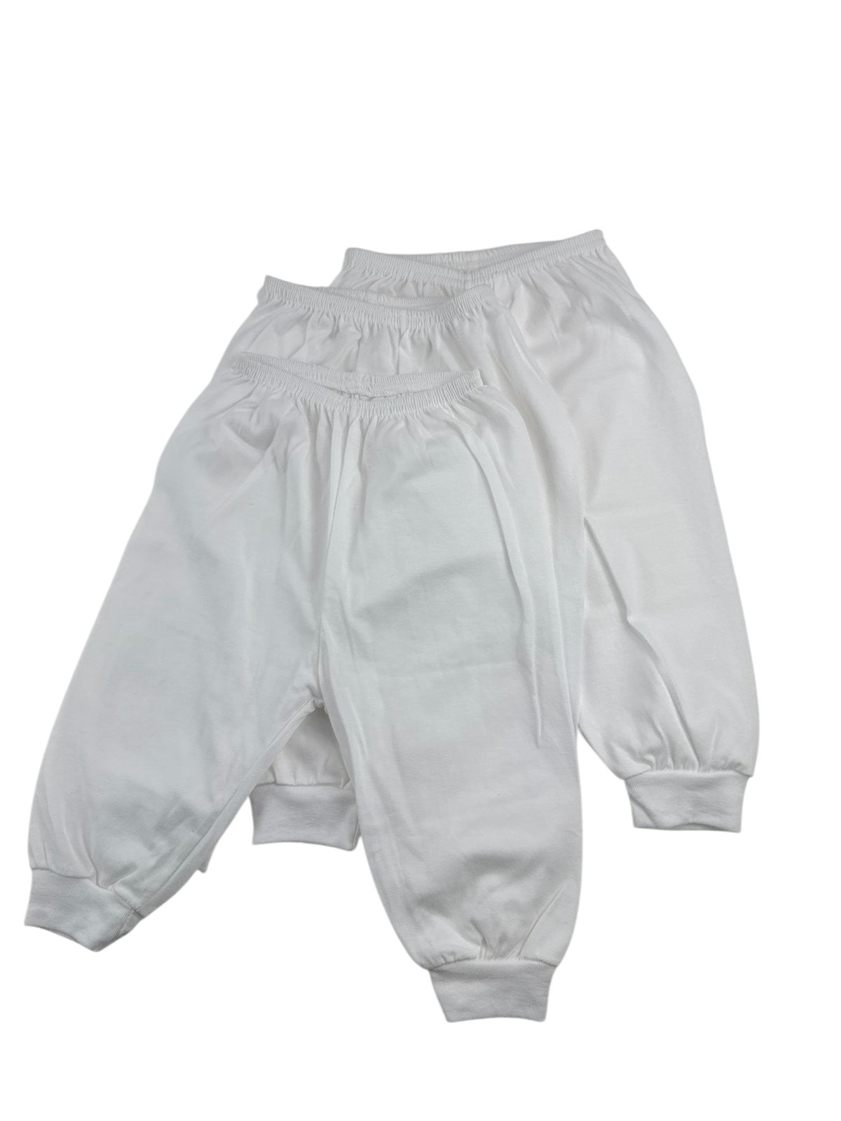 White Cotton Baby Pants 3-Pack