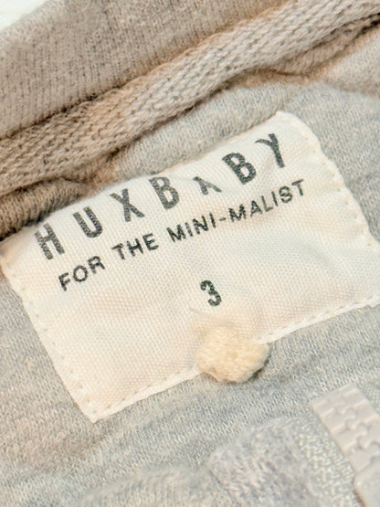 Huxbaby Gray Quilted Zip Hoodie Size 3