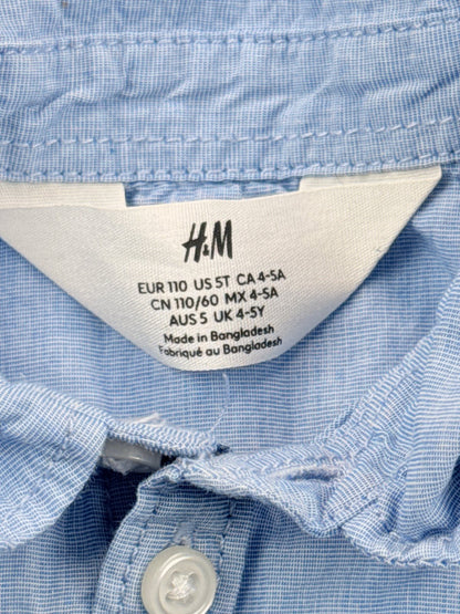 H&M Light Blue Short Sleeve Shirt Size 4-5Y