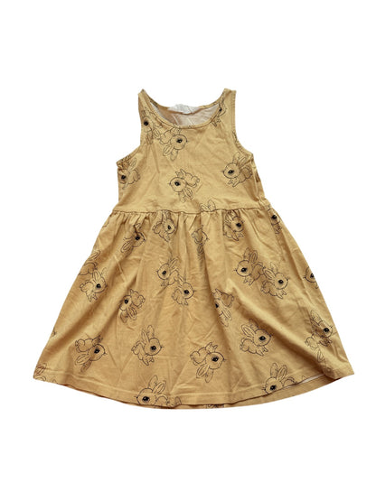 H&M Yellow Bunny Print Dress 2-4T