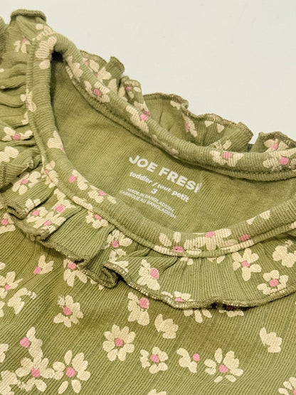 Joe Fresh Floral Ruffle Neck Top Size 3T