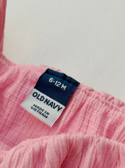 Old Navy Pink Off-Shoulder Ruffle Top 6-12M